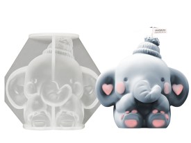 Molde silicona elefante orejas corazon